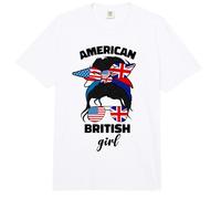 Half American and British Girl America United Kingdom Flag Comfort Colors Adult Heavyweight T-Shirt