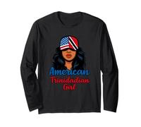 Half American and Trinidadian Island Roots Pride Long Sleeve T-Shirt