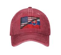 Half American Flag Slovakia Peak Cap Sun Protection Summer Caps Casual Dad Hat for Activities Outdoor Ladies
