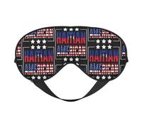 Half American Haitian Flag Eye Mask Sleep Mask Light BlockBlindfold Night Eyes Cover Soft Pressure-Free Eyeshade with Elastic Strap for Home Travel Office Nap Yoga