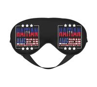 Half American Haitian Flag Eye Mask Sleep Mask Light BlockBlindfold Night Eyes Cover Soft Pressure-Free Eyeshade with Elastic Strap for Home Travel Office Nap Yoga