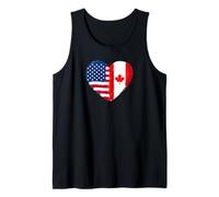 Half American Half Canadian Heart Flag Dual Heritage Tank Top