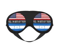 Half American Half Honduran Flag Eye Mask Sleep Mask Light BlockBlindfold Night Eyes Cover Soft Pressure-Free Eyeshade with Elastic Strap for Home Travel Office Nap Yoga