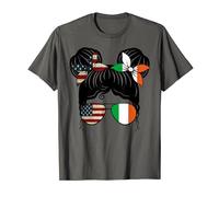 Half American Half Irish Girl USA Ireland Flag Kids T-Shirt