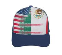 Half American Half Mexican Flag Novelty Baseball Caps for Men Women Funny Hollow Hats Adjustable Hip Hop Hat