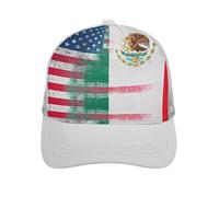 Half American Half Mexican Flag Novelty Baseball Caps for Men Women Funny Hollow Hats Adjustable Hip Hop Hat