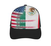 Half American Half Mexican Flag Novelty Baseball Caps for Men Women Funny Hollow Hats Adjustable Hip Hop Hat