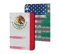 Half American Half Mexican Flag Slim Tablet Cases Compatible with iPad Series Without Pencil Holder Protective Cover Compatible with ipad Mini6 (8.3in)