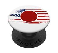Half American Japanese - USA Japan Flag United States PopSockets Adhesive PopGrip