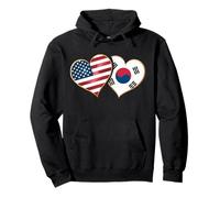 Half American South Korean Flags Citizen USA Flag Patriot Pullover Hoodie