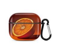 Half an Orange Bluetooth Earbuds Case Cover Full Body Shockproof Protection Hard Case Support Wireless Charging with Keychain Personalized Gift for AirPods 3