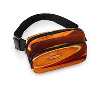 Half An Orange Fanny Pack Belt Bag with Adjustable Strap Fashion Waist Bag for Outdoor Sports Hiking, white, 20x13cm, Full Printed Waist Bag