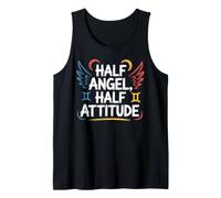 Half Angel Half Attitude Gemini Zodiac Art Tank Top