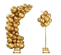 Half Arch Balloon Stand, 2.41M & 2.04 M Metal Arch Backdrop Stand With Square Base, Wedding Arches Frame for Birthday, Wedding, Baby Shower And Any Celebration Decorations