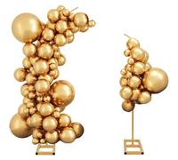 Half Arch Balloon Stand, 2.4M & 2M Metal Wedding Arch With Square Base, Metal Arches Frames for Wedding, Birthday, Party, Graduation, Anniversary Celebration Studio Background Decoration