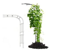 Half Arch Rose Trellis for Climbing Vines, Outdoor Garden Archway Support for Roses, 7.9FT/8.7FT Black Metal Arbor for Lawn, Patio, Backyard Decor (200x267x60cm)