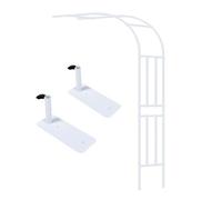 Half-Arch Rose Trellis with Base Wall-Mounted Steel Support for Climbing Plants Outdoor Garden Decoration for Patios Yards and Terraces