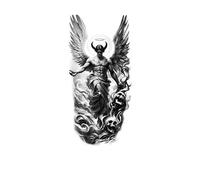 Half-arm tattoo stickers animal black and white color waterproof simulation stickers for women men(01)