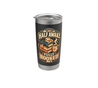 Half Awake Humor Sarcastic Typography Stainless Steel Insulated Tumbler