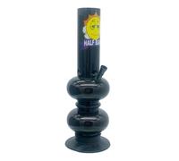 Half Baked "El Presidente" 30cm Acrylic Waterpipe Bong, 30cm acrylic ice bong with twin bubble chamber design, Ice notches - enhanced filtration and cooling (Black)