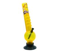 Half Baked "Future Island" 30cm Acrylic Waterpipe Bong, part of the Half Baked collection by Chongz, signature chilled-out cartoon sun decal on the neck (Gold)