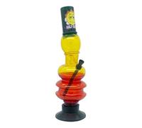 Half Baked "There She Goes" 30cm Acrylic Ice Waterpipe Bong, (Rasta)