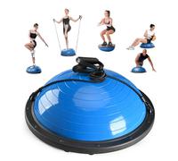 Half Balance Ball Trainer, Half Yoga Exercise Ball with Resistance Bands and Foot Pump, Balance Trainer for Stability Training, Strength Exercise Fitness, Home Gym Workout Equipment