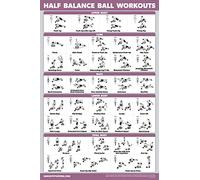 Half Balance Ball Workout Poster - Exercise Chart (LAMINATED, 18" x 24")