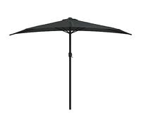 Half Balcony Parasol with Aluminium Pole, Patio, Black, 300x155x223cm