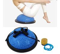 Half Ball Balance Trainer Yoga Ball Pilates Cushion Inflatable Balance Board Thicken Explosionproof Fitness Exercise Equipment for Work or Home Gym with Ball Pump,Resistance Band for Physio(Blue)
