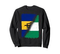 Half Barbados Half Nigerian Flag Barbadian Nigeria Heritage Sweatshirt