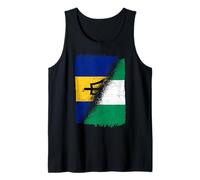 Half Barbados Half Nigerian Flag Barbadian Nigeria Heritage Tank Top