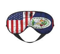 Half Belizean American Flag Eye Mask Sleep Mask Light BlockBlindfold Night Eyes Cover Soft Pressure-Free Eyeshade with Elastic Strap for Home Travel Office Nap Yoga