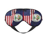 Half Belizean American Flag Eye Mask Sleep Mask Light BlockBlindfold Night Eyes Cover Soft Pressure-Free Eyeshade with Elastic Strap for Home Travel Office Nap Yoga