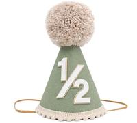 Half Birthday Hat Baby 1/2 Birthday Crown Girls Boys Outfits Boho Felt Crown Cozy Cone Hat Happy 6 Months Baby Decorations Headwear Decor for Half-Year-Old Party Supplies Photo Props Celebrations