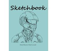 half blank half lined sketchbook: Dual notebook blank and lined pages for creative note-taking and sketching. Size 7.44''x9.69'' inches