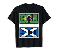 Half Brazilian Half Scottish Mixed Heritage Brazil Scotland T-Shirt, Men, Black, 5X-Large