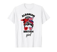 Half Britain And Albanian British UK Albania Flag Girl Mix T-Shirt