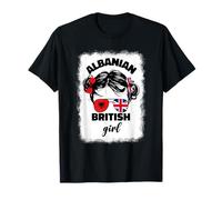 Half Britain And Albanian British UK Albania Flag Kids Girl T-Shirt