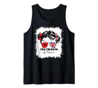 Half Britain and Albanian British UK Albania Flag Kids Girl Tank Top