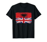 Half Britain And Albanian British UK Albania Flag Men Women T-Shirt