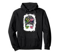 Half Britain And Brazilian British UK Brazil Flag Girl Women Pullover Hoodie