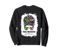 Half Britain And Brazilian British UK Brazil Flag Girl Women Sweatshirt
