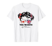 Half Britain And Canadian British UK Canada Flag Kids Girl T-Shirt