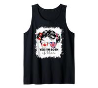 Half Britain and Canadian British UK Canada Flag Kids Girl Tank Top