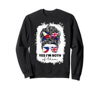Half Britain And Filipino British UK Philippines Flag Girl Sweatshirt