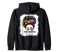 Half Britain And Grenadian British UK Grenada Flag Girl Mix Zip Hoodie