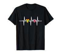 Half Britain And Grenadian British UK Grenada Flag Heart T-Shirt