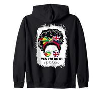 Half Britain And Guyanese British UK Guyana Flag Girl Women Zip Hoodie