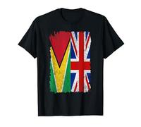 Half Britain And Guyanese British UK Guyana Flag Men Women T-Shirt